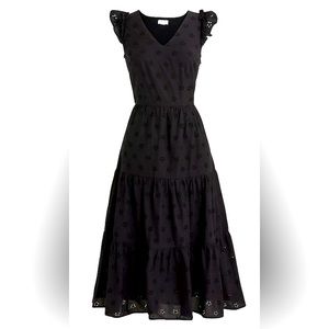 Black eyelet lace dress.